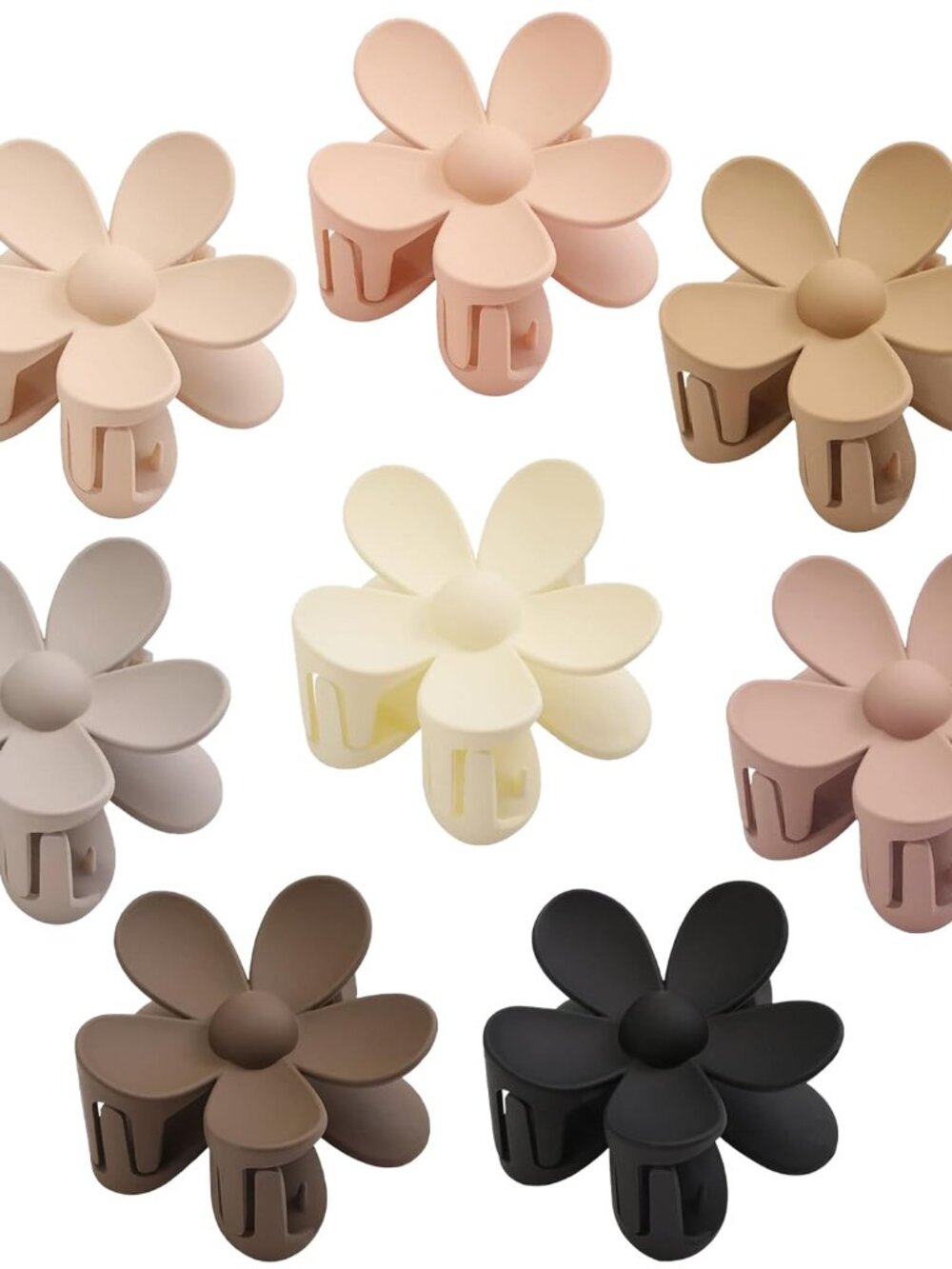 Flower Hair Clips for Women 8PCS, Big Hair Claw Clips Large Daisy Matte Hair Cli